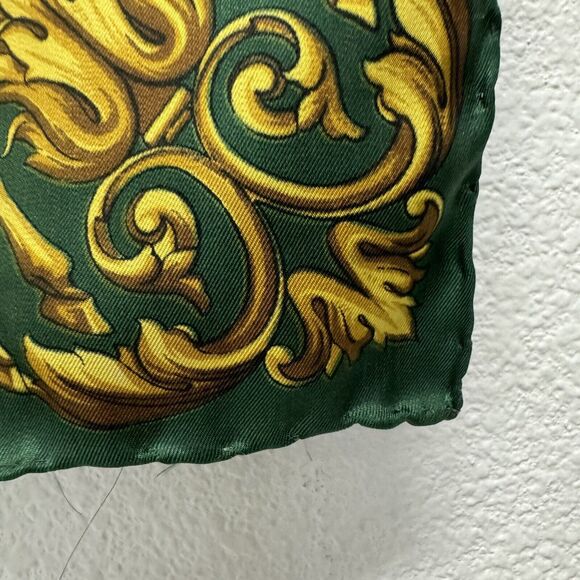 Echo Scarfs Florentia Square Rolled Edge Green Yellow Gold Rd 25" Silk - Picture 2 of 5